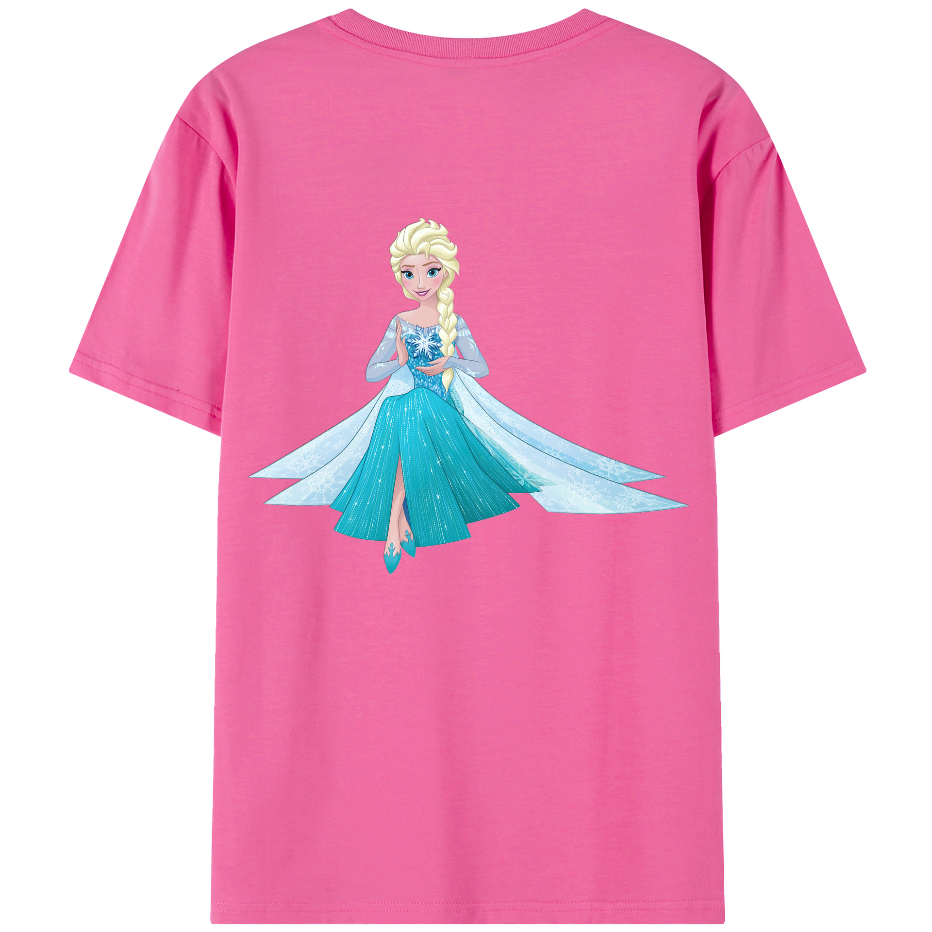 （画像用） アナと雪の女王 アンナ エルサ Frozen Anna Elsa レディース半袖Tシャツ(バックプリント)